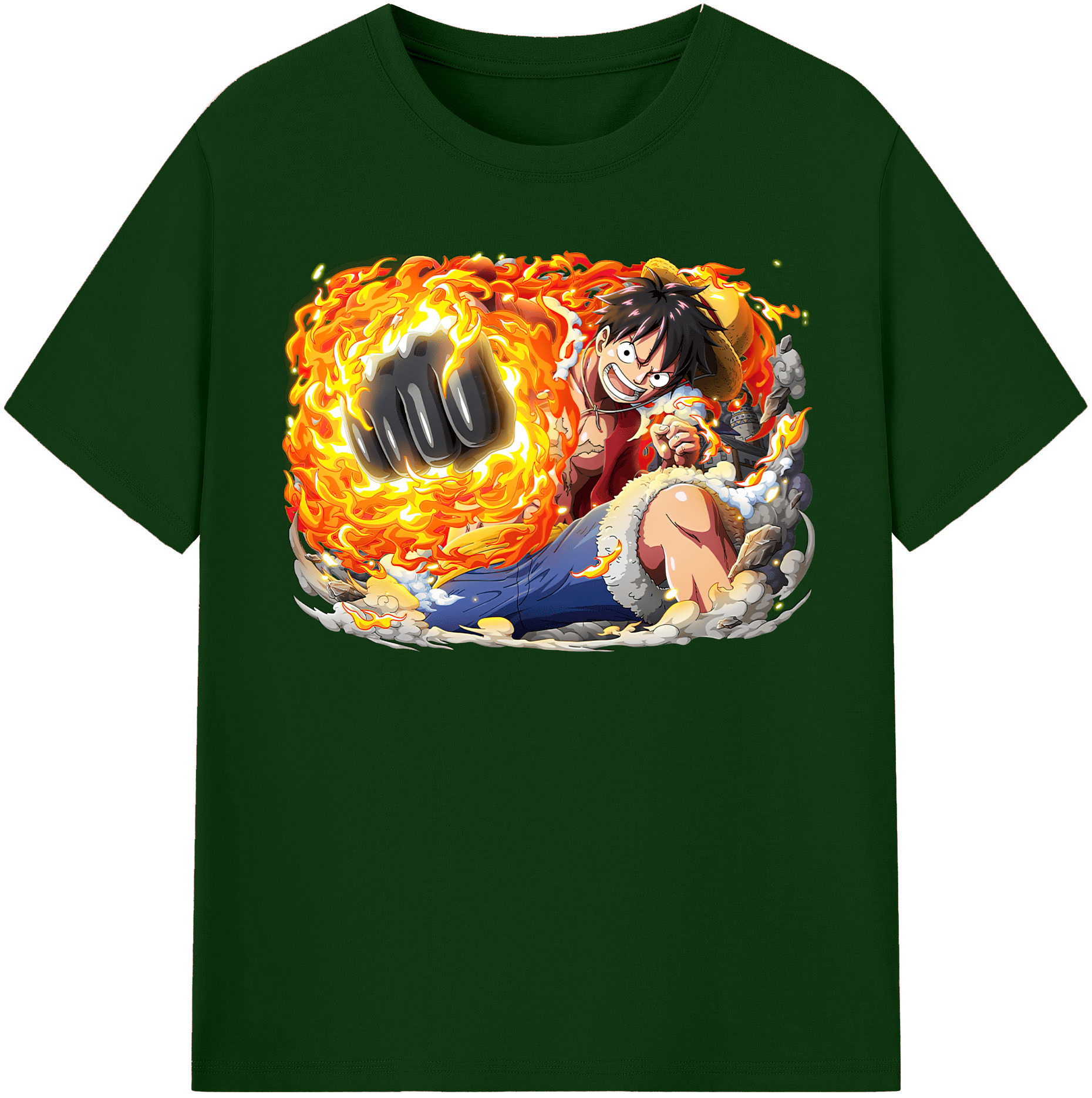 ワンピース モンキー・D・ルフィ ONE PIECE Monkey D. Luffy 綿100％半袖Tシャツ（フロントプリント）